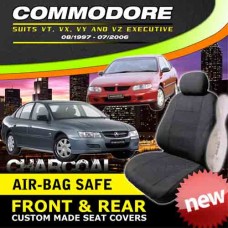 HOLDEN COMMODORE VT VX VY VZ CHARCOAL CUSTOM MADE SEAT COVERS F+R 1997-2006